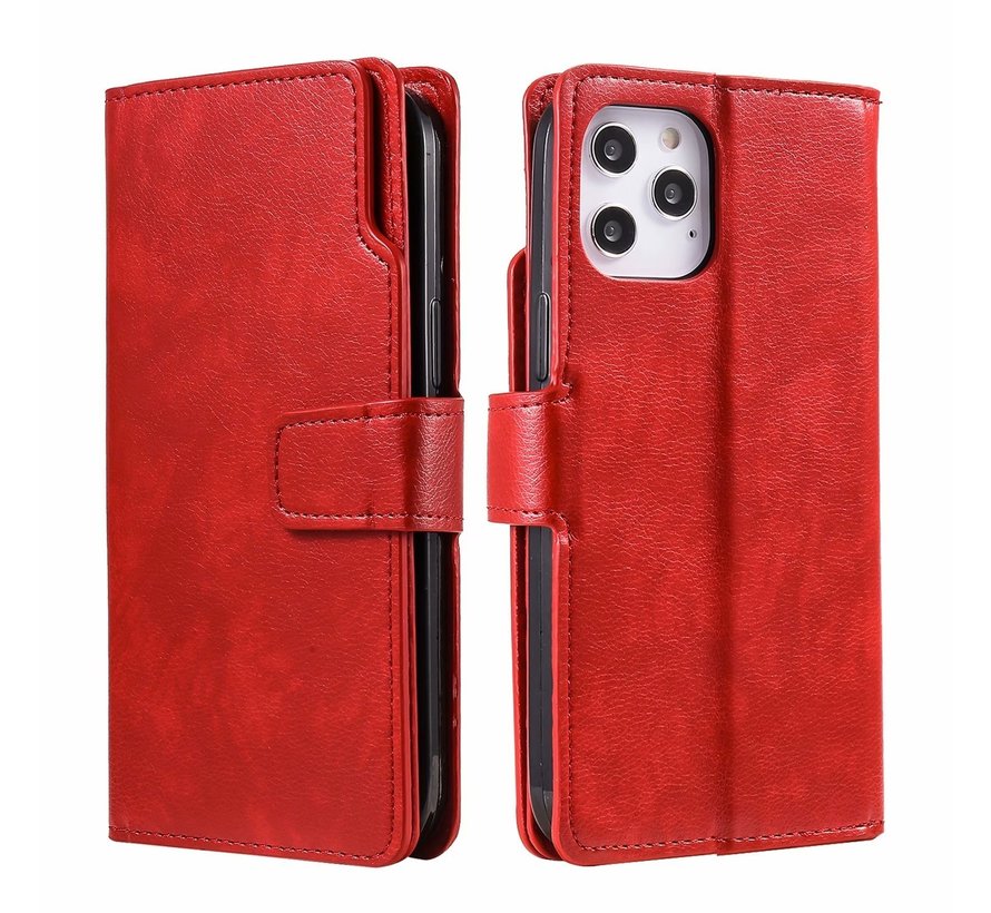 iPhone 13 Pro hoesje - Bookcase - Pasjeshouder - Portemonnee - Luxe - Kunstleer - Rood kopen