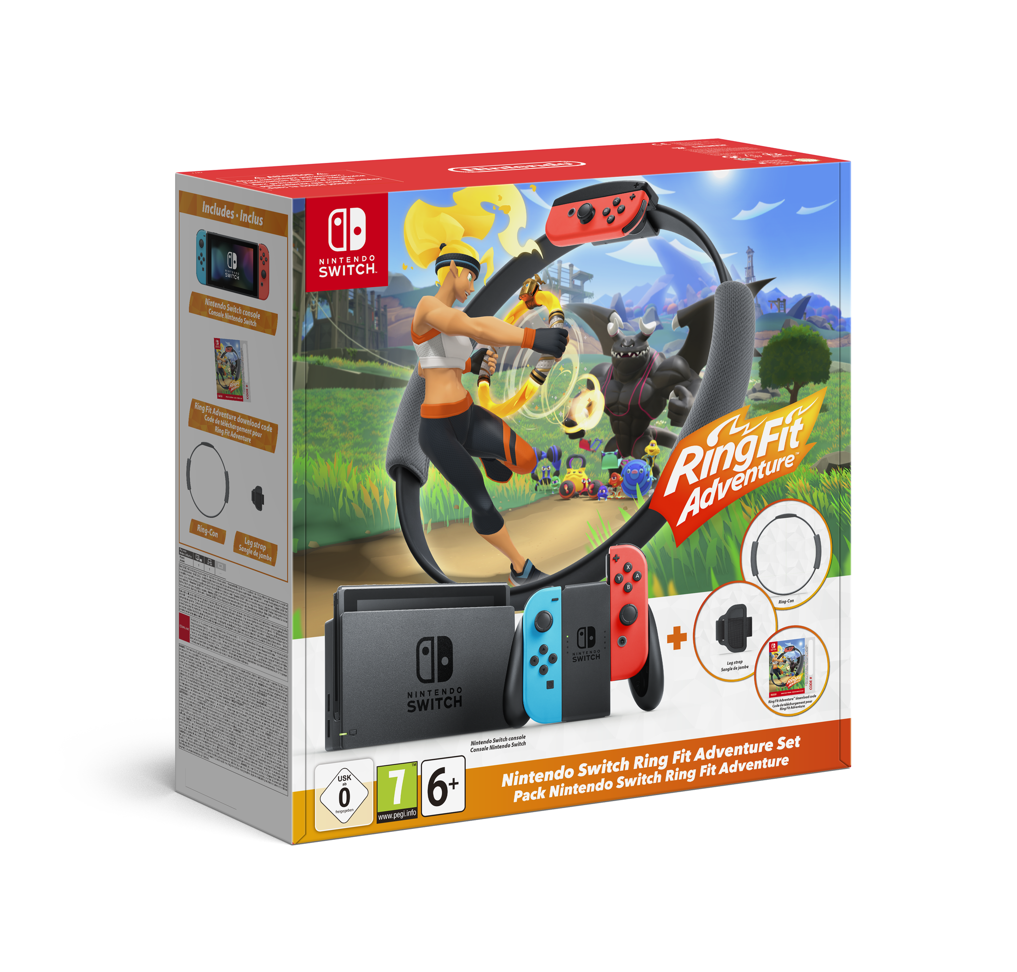 Nintendo Switch Console (Rood/Blauw) + Ring Fit Adventure (Voordeelbundel) afbeelding