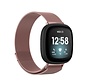 Fitbit Versa 3 Milanees Bandje - Metaal - Smart Watch - Stainless Steel Mesh - Fitbit Versa 3 - Roze kopen