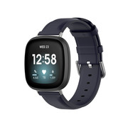 JVS Products Fitbit Sense Leren Bandje - Horloge Bandje - Polsband - Kunstleer - Fitbit Sense - Donkerblauw