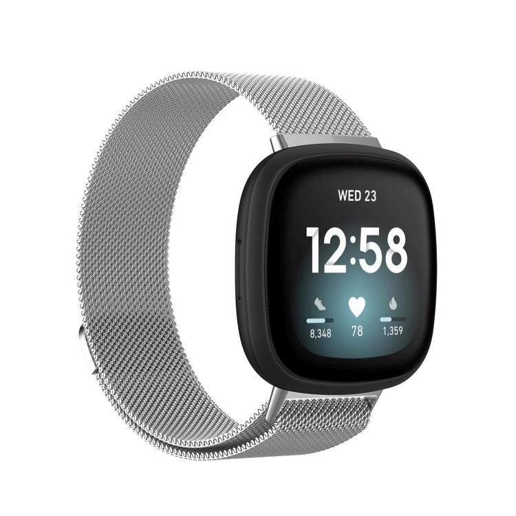 Fitbit Sense Milanees Bandje - Metaal - Smart Watch - Stainless Steel Mesh - Fitbit Sense - Zilver