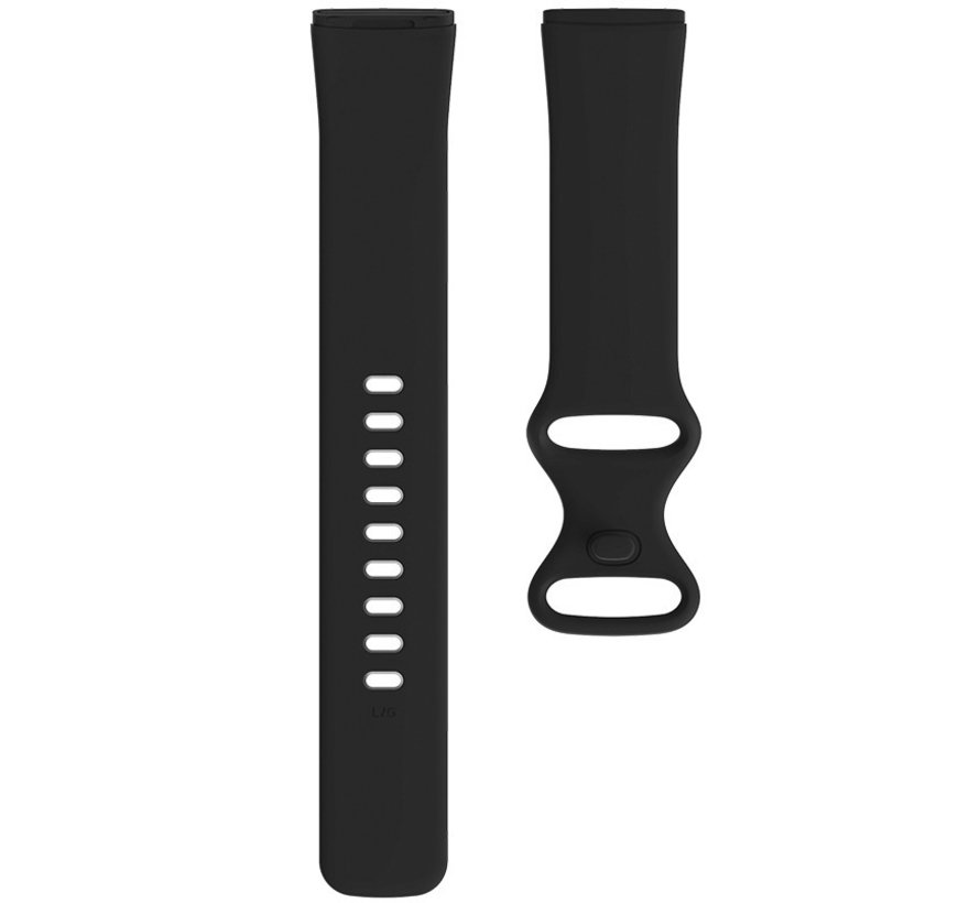 Fitbit Sense Silliconen Bandje - Silliconen - Horloge Bandje - Polsband - Fitbit Sense - Zwart kopen