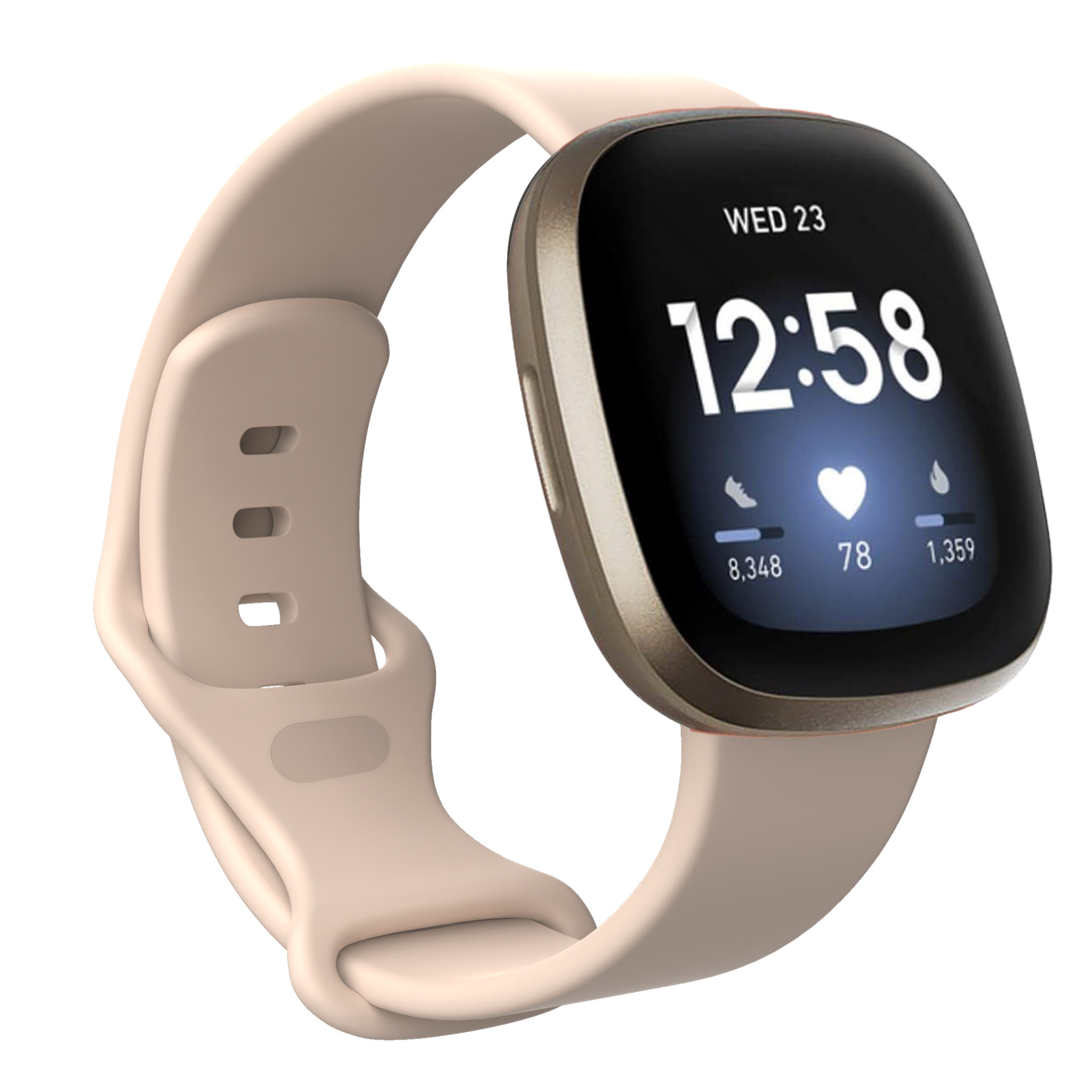 Bandje geschikt voor Fitbit Sense - Polsband - Horlogebandje - Siliconen - Beige