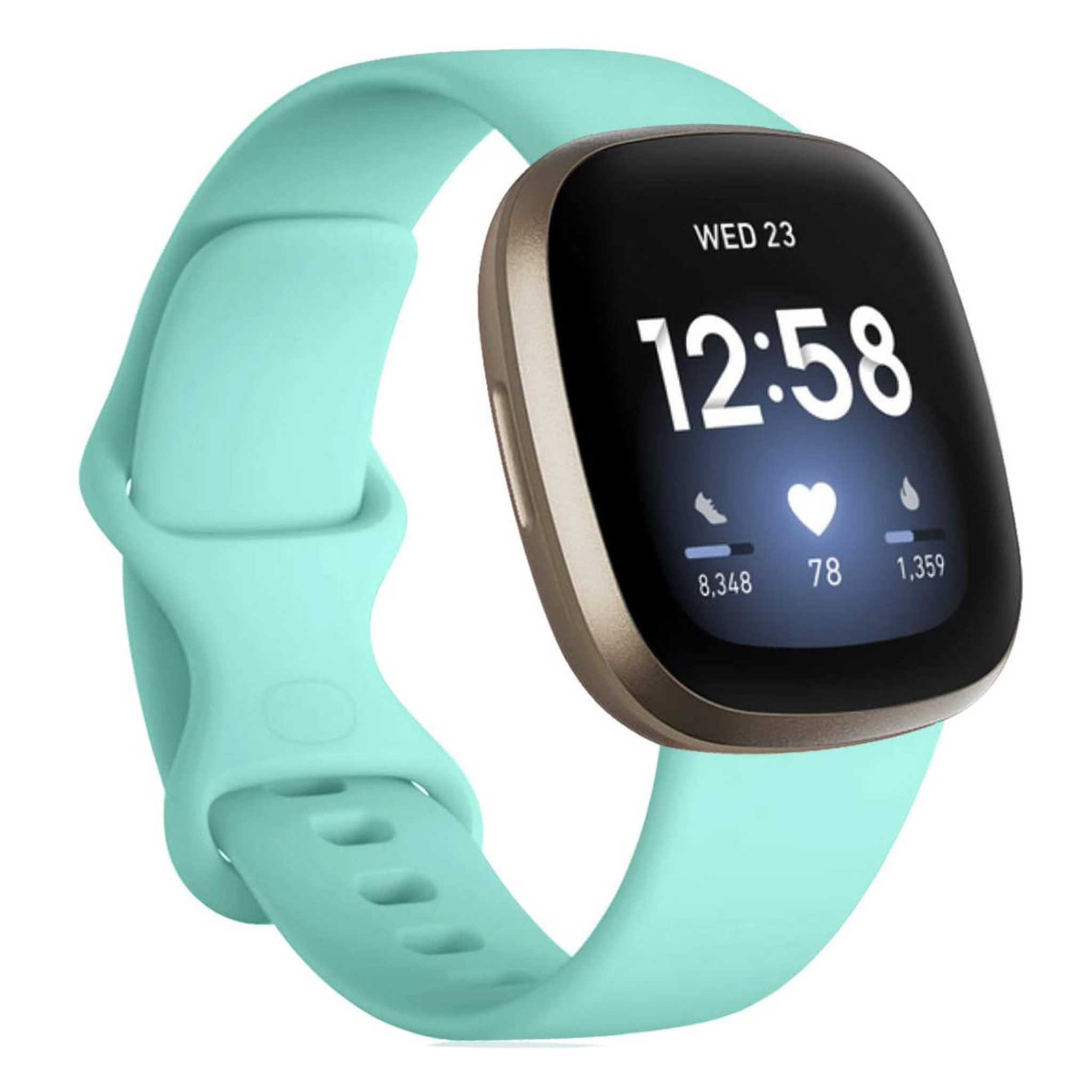 Bandje geschikt voor Fitbit Sense - Maat L - Polsband - Horlogebandje - Siliconen - Blauw afbeelding