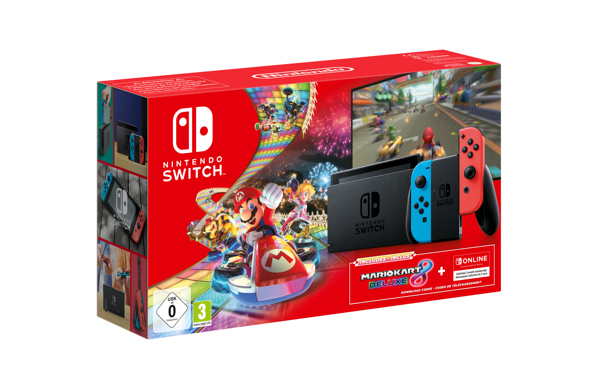 Nintendo Switch Console (Rood/Blauw) + Mario Kart 8 Deluxe Bundle afbeelding