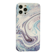 JVS Products iPhone 13 Pro Back Cover Hoesje Marmer - Marmerprint - TPU - Marble Design - Apple iPhone 13 Pro - Blauw/Paars