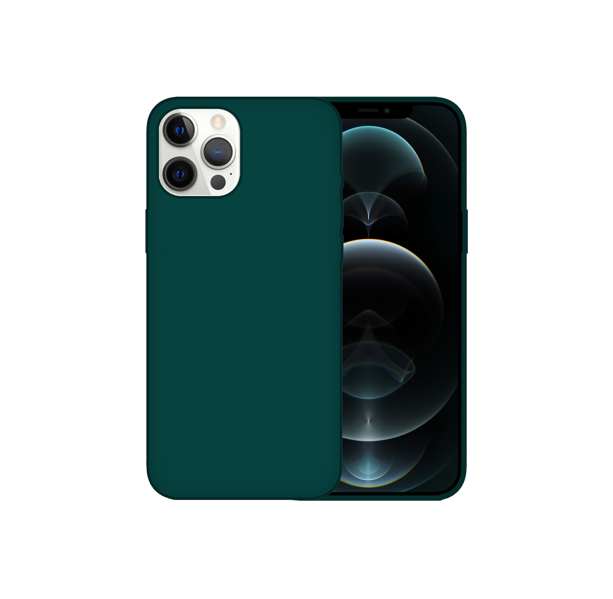 iPhone 13 Pro Case Hoesje Siliconen Back Cover - Apple iPhone 13 Pro - Donkergroen