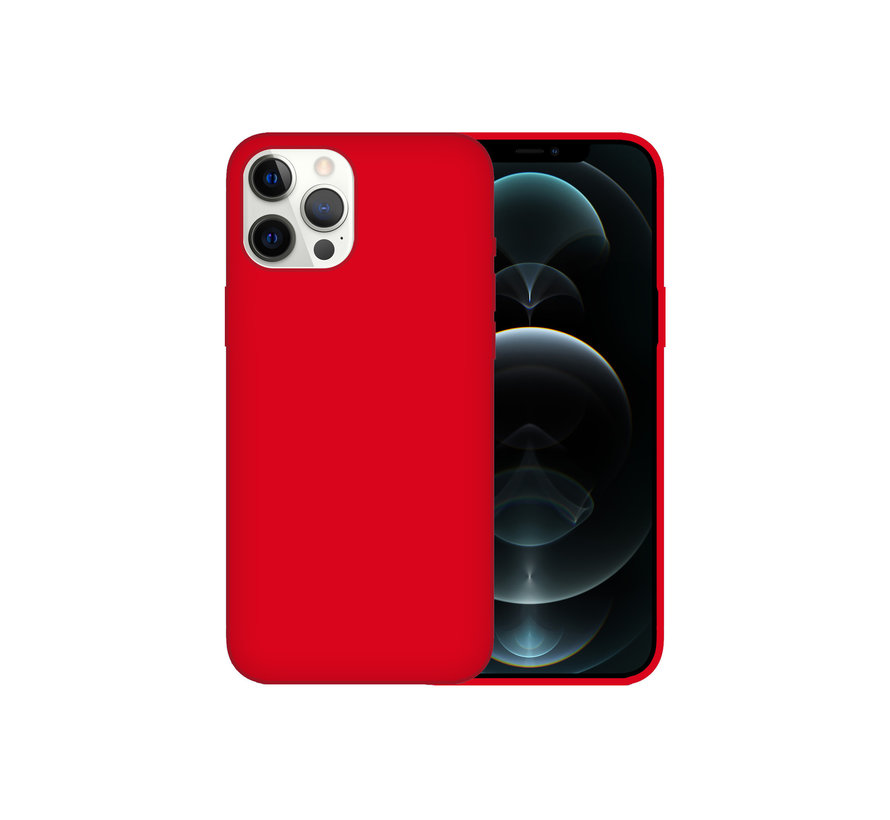 iPhone 13 Pro Case Hoesje Siliconen Back Cover - Apple iPhone 13 Pro - Rood kopen