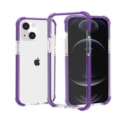 JVS Products iPhone 13 Pro Max Back Cover Bumper Hoesje - Back Cover - case - Apple iPhone 13 Pro Max - Transparant / Paars