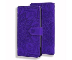 JVS Products iPhone SE 2022 hoesje - Bookcase - Pasjeshouder - Portemonnee - Mandalapatroon - Kunstleer - Paars