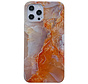 iPhone SE 2022 Back Cover Hoesje Marmer - Marmerprint - Marble Design - Soft TPU - Back Cover - Apple iPhone SE 2022 - Marmer Oranje kopen