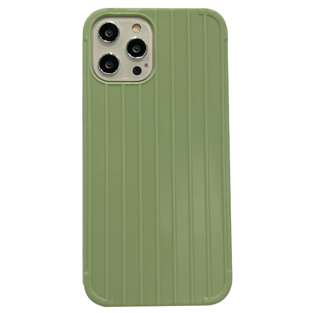 iPhone 12 Pro hoesje - Backcover - Patroon - TPU - Groen afbeelding