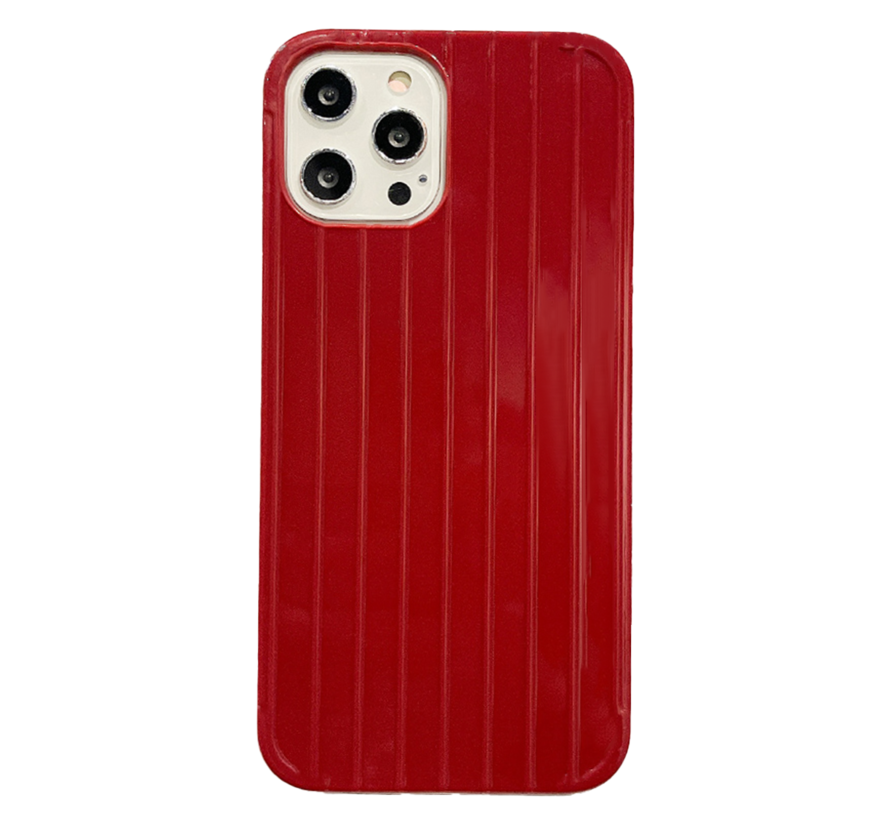 iPhone 11 hoesje - Backcover - Patroon - Siliconen - Rood kopen