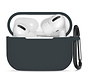 Apple Airpods Pro ultra dunne siliconen cover - extra dunne Apple Airpods siliconen cover met sleutelhanger - Antraciet / Grijs