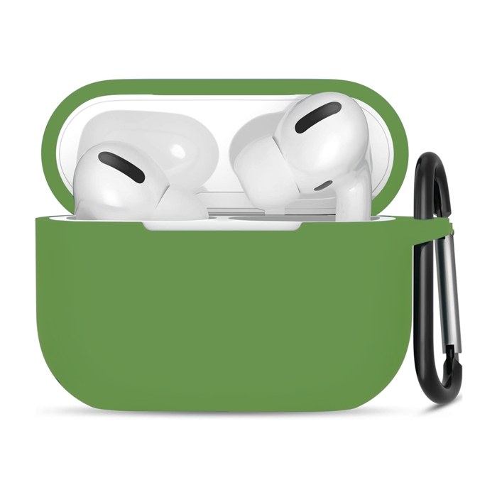 JVS Products Hoesje geschikt voor Apple Airpods Pro - Softcase - Sleutelhanger - Cover - Extra dun - Siliconen - Donkergroen