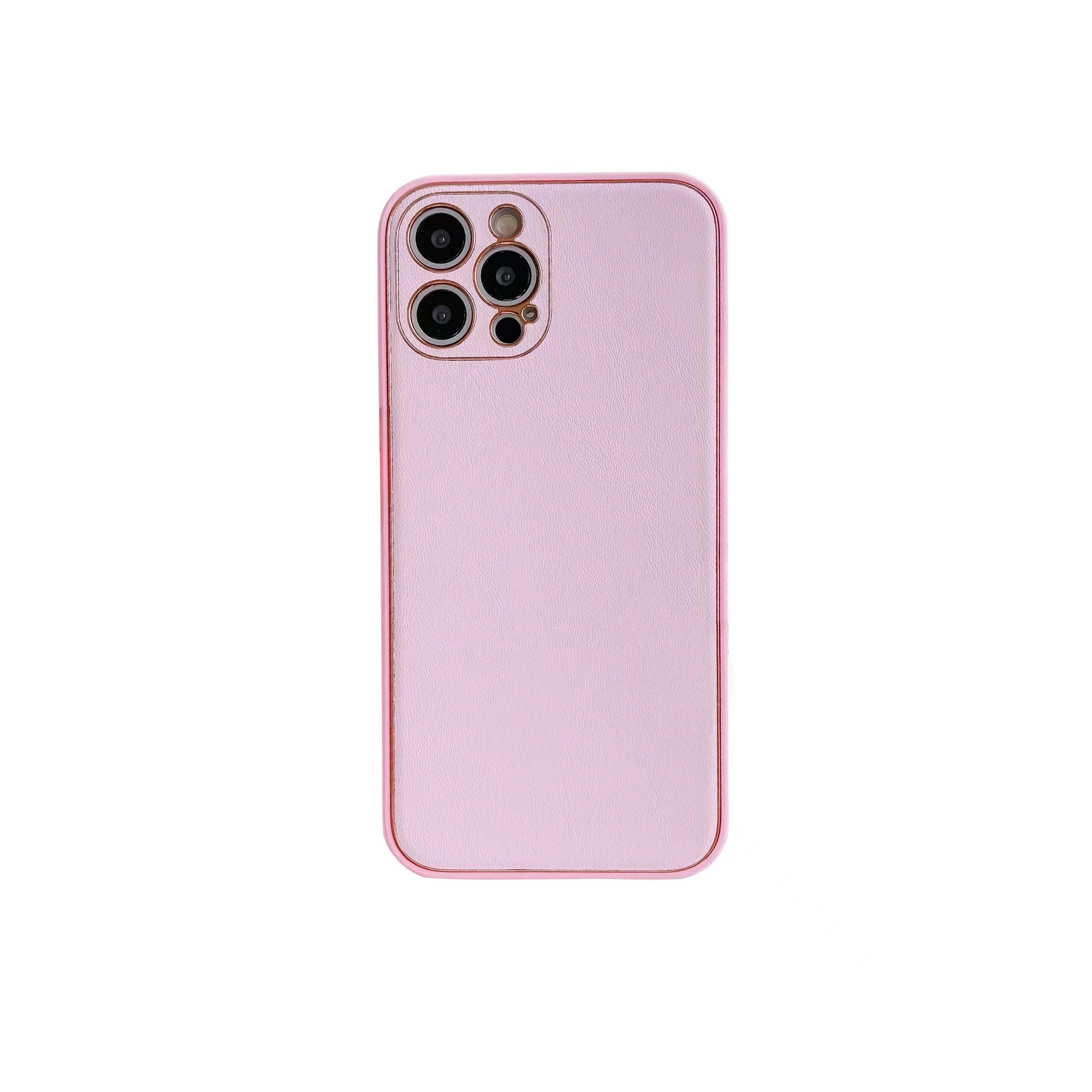 iPhone 12 Pro Max Back Cover Hoesje - leer - Luxe - Backcover - Apple iPhone 12 Pro Max - Roze/Goud