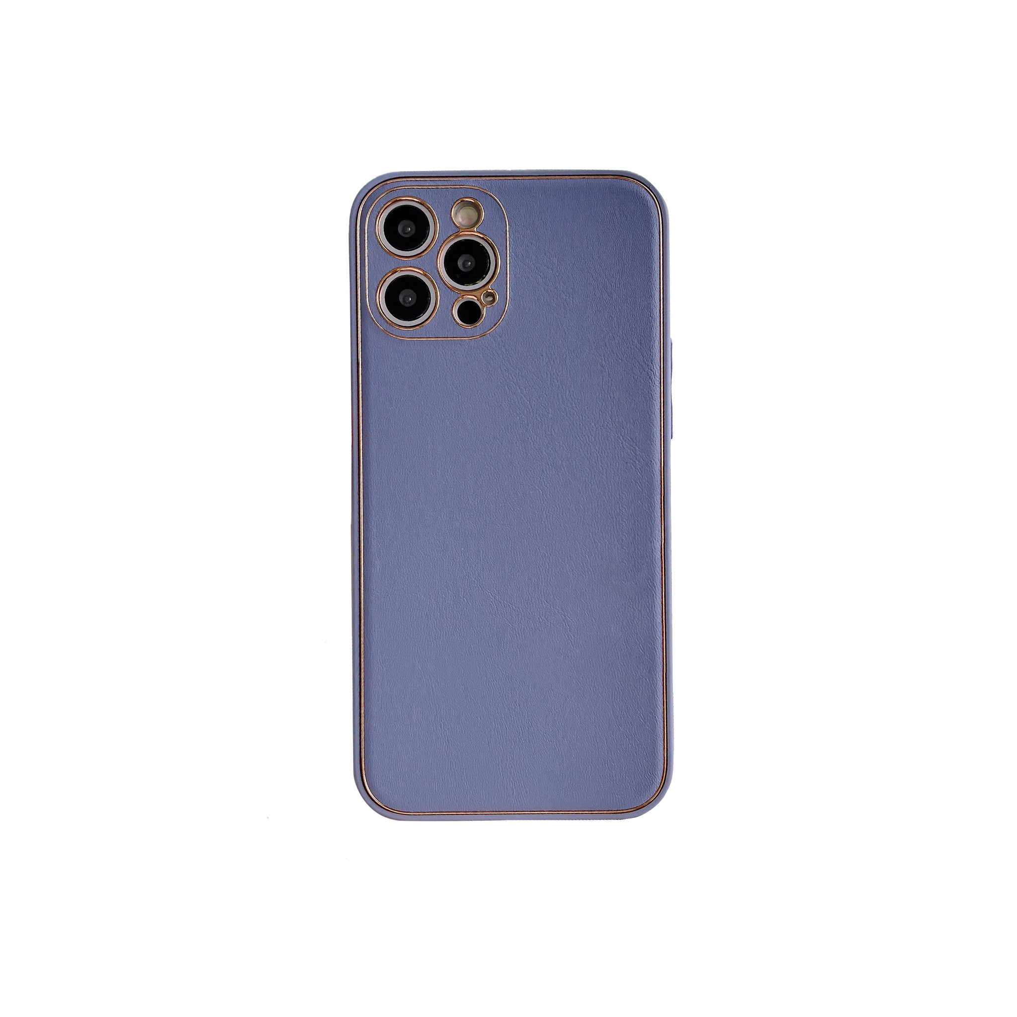 iPhone 12 hoesje - Backcover - Luxe - Kunstleer - Paars afbeelding