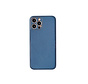iPhone 12  Back Cover Hoesje - Kunstleer  - Luxe - Back Cover - Apple iPhone 12  - Blauw/Goud kopen