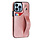iPhone 13 Pro hoesje - Backcover - Pasjeshouder - Portemonnee - Handvat - Kunstleer - Roze