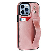 JVS Products iPhone 11 Back Cover Hoesje met Handvat - Kunstleer - Handvat - Back Cover - Apple iPhone 11 - Roze