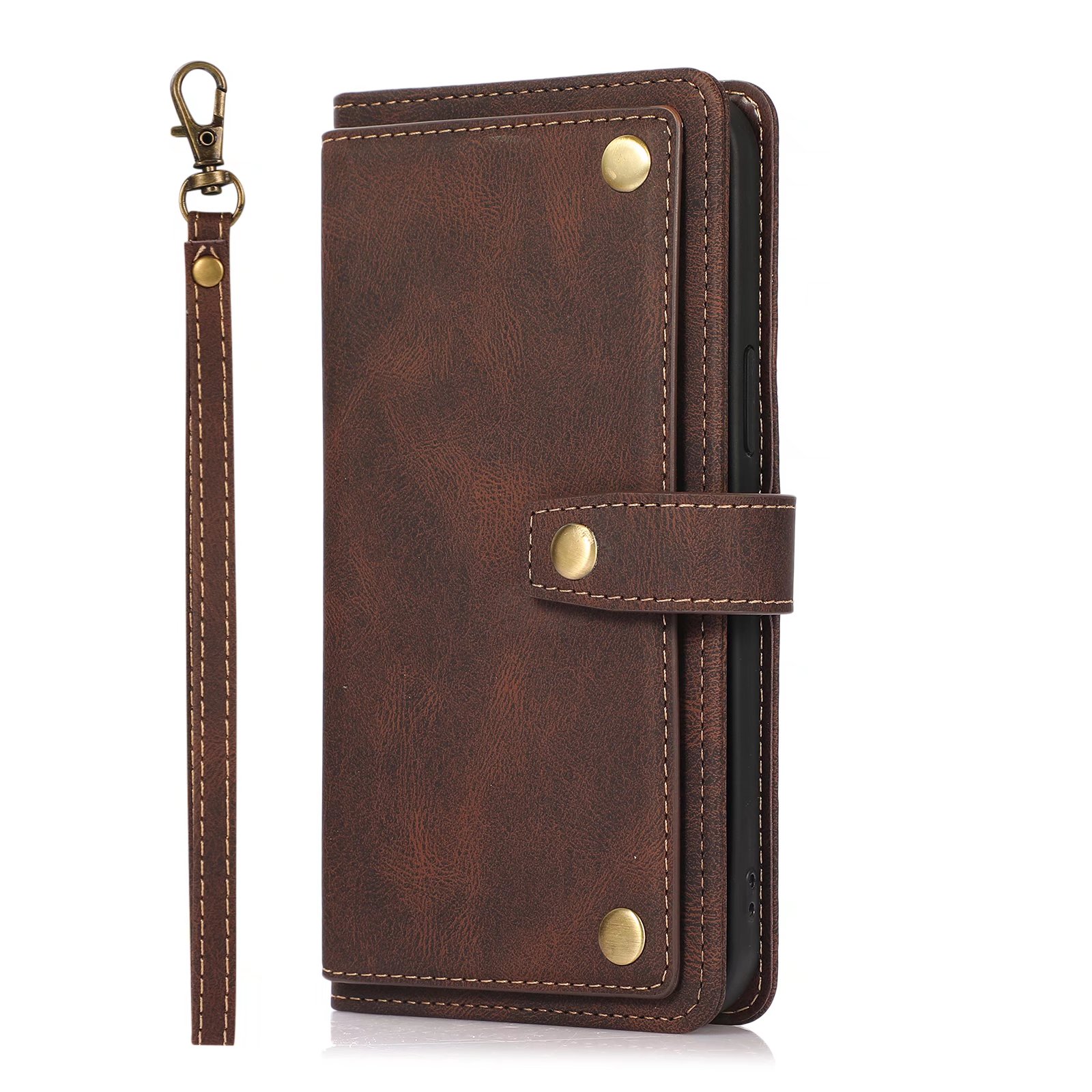 iPhone SE 2022 hoesje - Bookcase - Koord - Pasjeshouder - Portemonnee - Luxe - Kunstleer - Bruin afbeelding