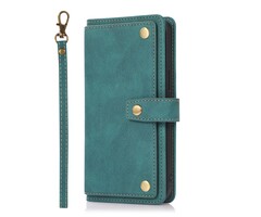JVS Products iPhone 7 hoesje - Bookcase - Koord - Pasjeshouder - Portemonnee - Luxe - Kunstleer - Donkerturquoise