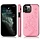 iPhone 12 Pro Max hoesje - Backcover - Pasjeshouder - Portemonnee - Bloemenprint - Kunstleer - Roze
