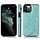 iPhone 11 hoesje - Backcover - Pasjeshouder - Portemonnee - Bloemenprint - Kunstleer - Turquoise