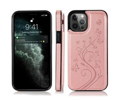 JVS Products iPhone 8 hoesje - Backcover - Pasjeshouder - Portemonnee - Bloemenprint - Kunstleer - Rose Goud