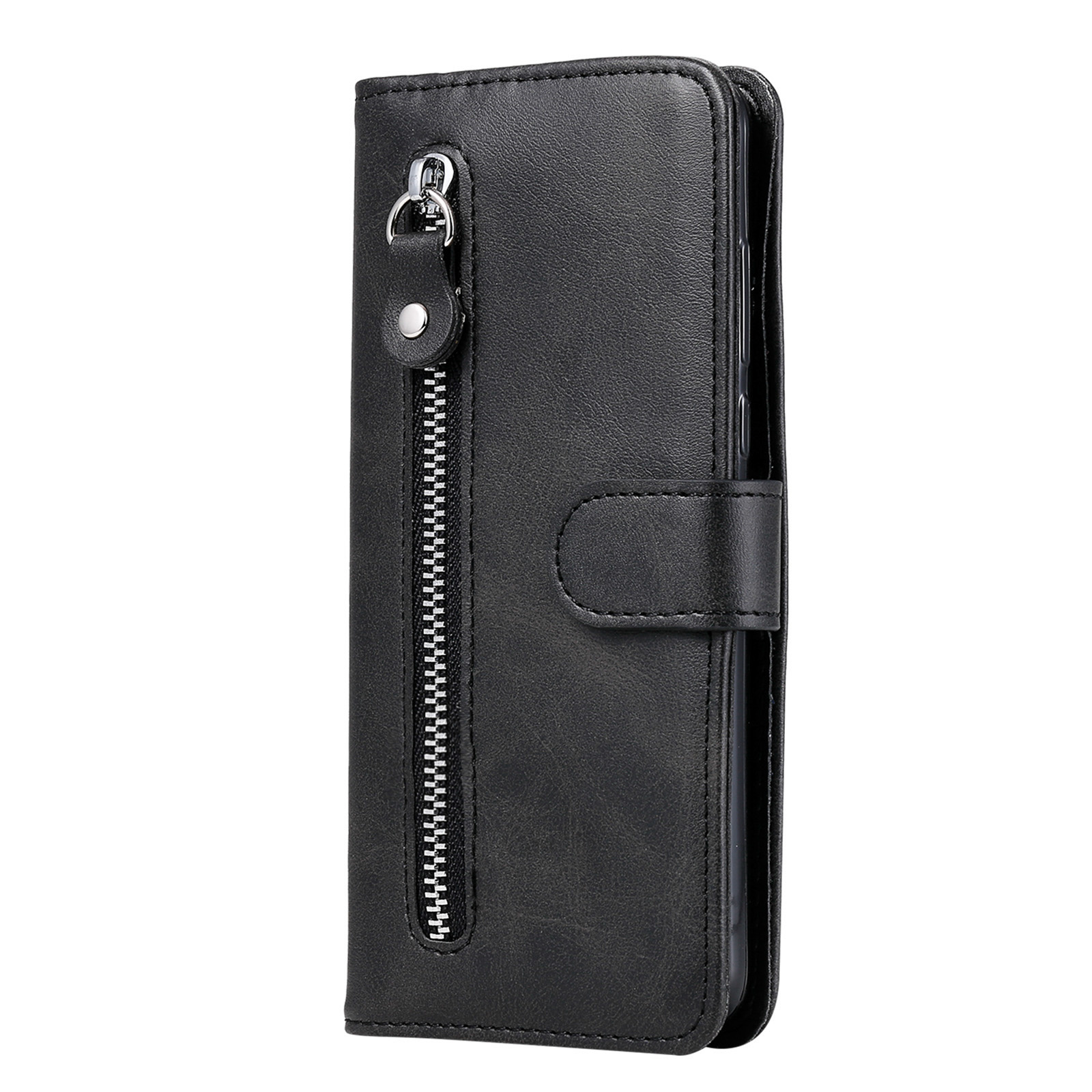 Samsung Galaxy S22 Book Case Hoesje met Rits - Kunstleer - Pasjeshouder - Portemonnee - Samsung Galaxy S22 - Zwart