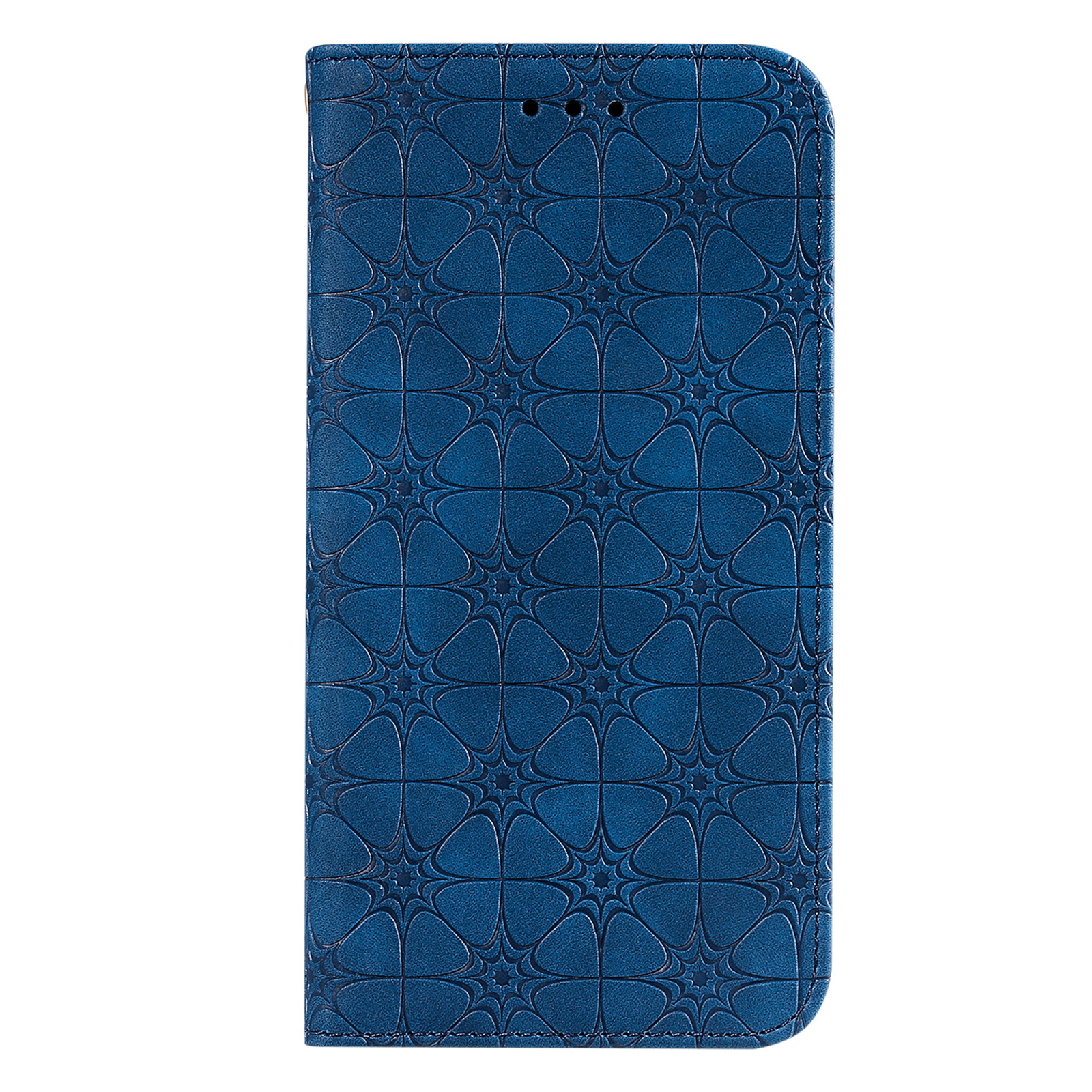 Samsung Galaxy S22 Book Case Hoesje met Patroon - Bloemenpatroon - PU Leer - Pasjeshouder - Samsung Galaxy S22 - Blauw