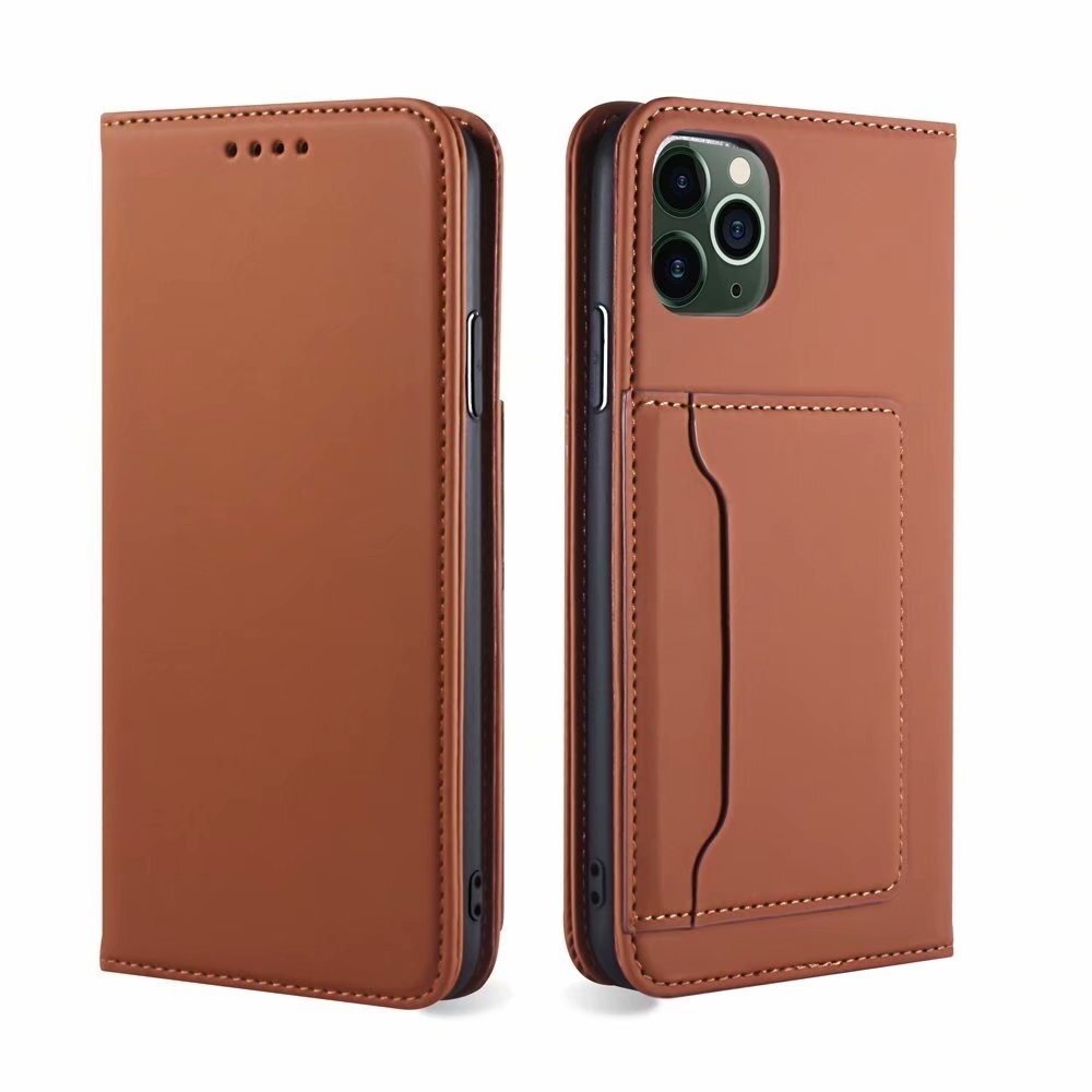 Samsung Galaxy S22 Book Case Hoesje met Magnetische Sluiting - PU Leer - Pasjeshouder - TPU - Samsung Galaxy S22 - Bruin