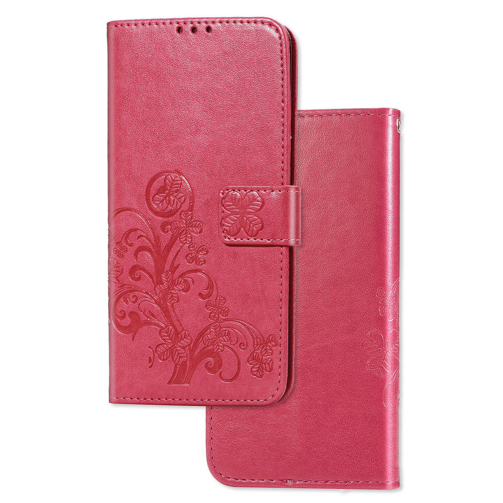 Samsung Galaxy S22 Ultra Book Case Hoesje met Patroon - Pasjeshouder - Portemonnee - Bloemenprint - Samsung Galaxy S22 Ultra - Roze