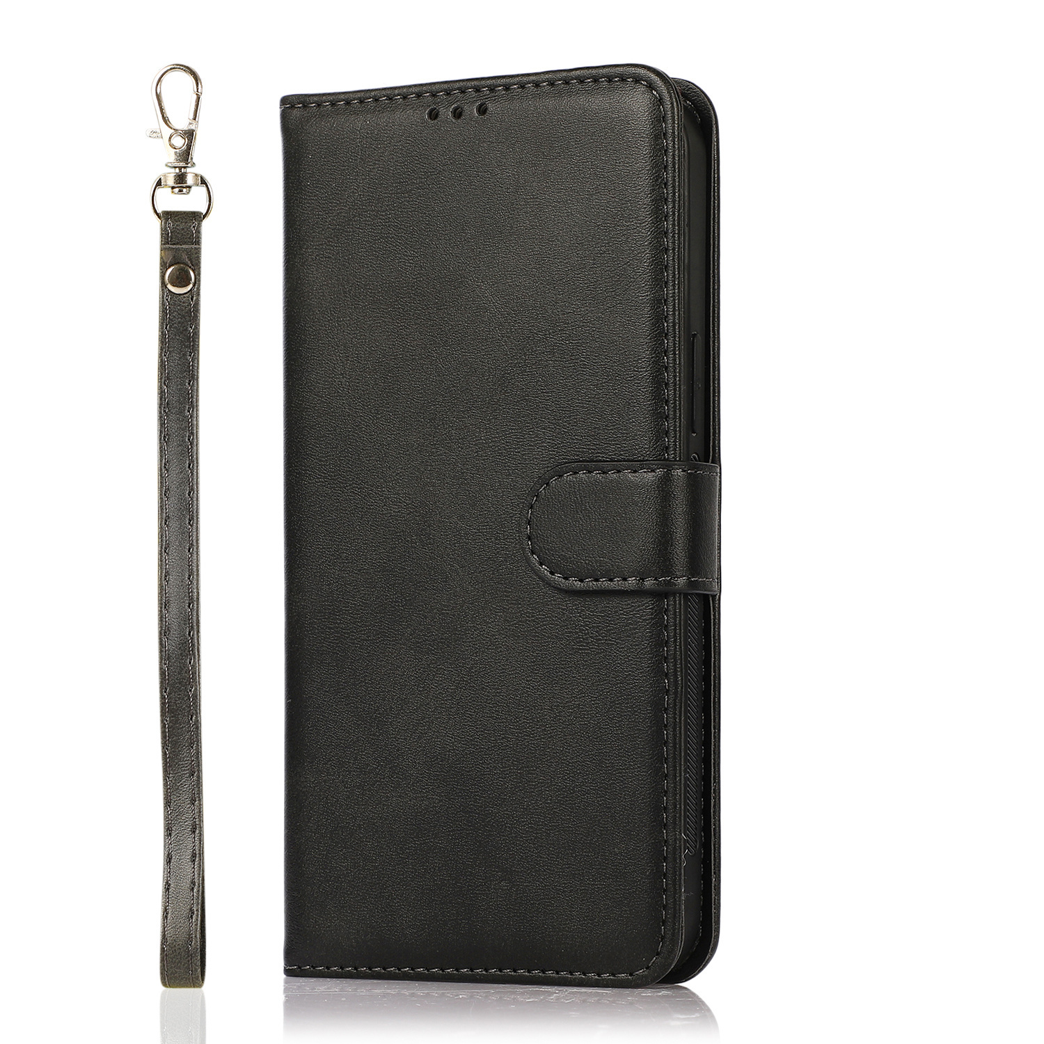 Samsung Galaxy S22 Ultra hoesje - Bookcase - Koord - Pasjeshouder - Portemonnee - Kunstleer - Zwart afbeelding