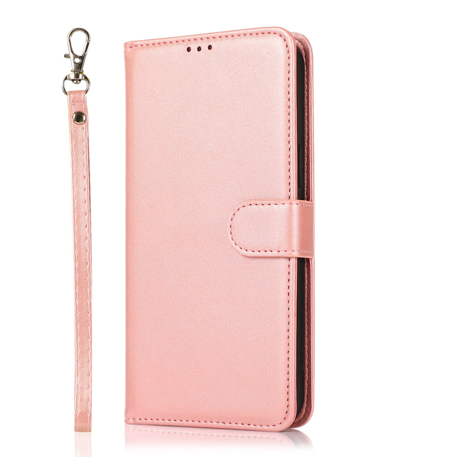 Samsung Galaxy S22 Ultra Book Case hoesje 2 in 1 met koord - Back Cover - Magneetsluiting - Pasjeshouder - Kunstleer - Flipcase Hoesje - Samsung Galaxy S22 Ultra - Rose Goud