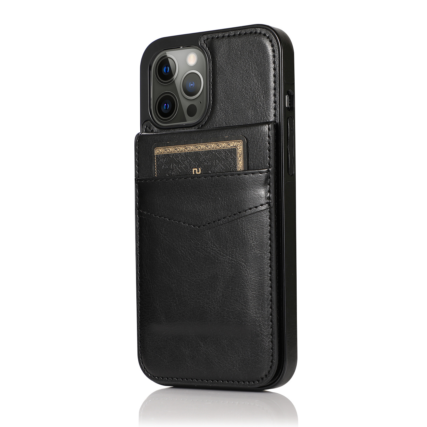 Samsung Galaxy S22 Ultra hoesje - Backcover - Pasjeshouder - Portemonnee - Kunstleer - Zwart afbeelding