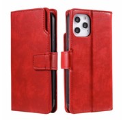 JVS Products iPhone 13 hoesje - Bookcase - Pasjeshouder - Portemonnee - Luxe - Kunstleer - Rood