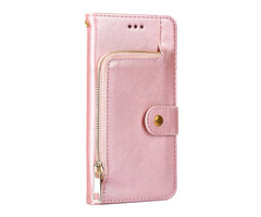 JVS Products Samsung Galaxy S20 Ultra hoesje - Bookcase - Koord - Pasjeshouder - Portemonnee - Rits - Kunstleer - Rose Goud