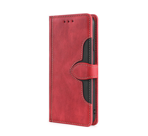 JVS Products Samsung Galaxy S21 hoesje - Bookcase - Pasjeshouder - Portemonnee - Kunstleer - Rood kopen
