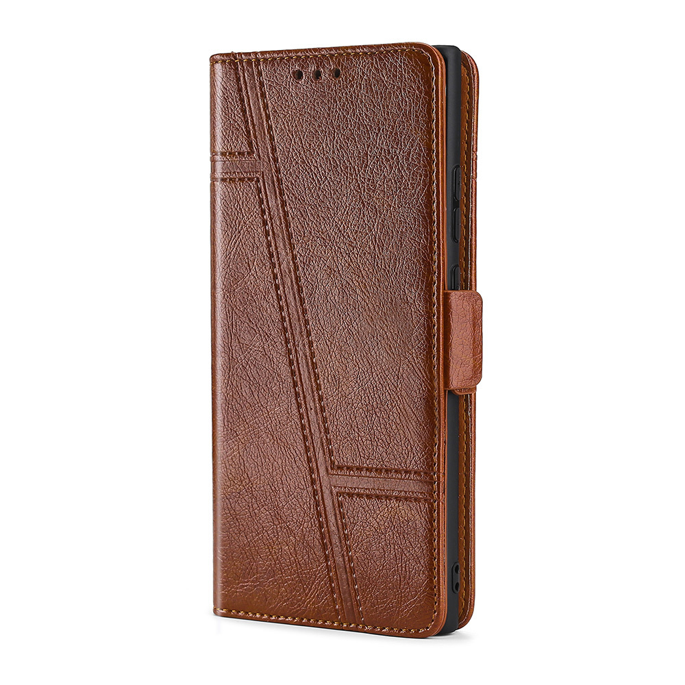 Samsung Galaxy A22 5G hoesje - Bookcase - Pasjeshouder - Portemonnee - Patroon - Kunstleer - Bruin afbeelding