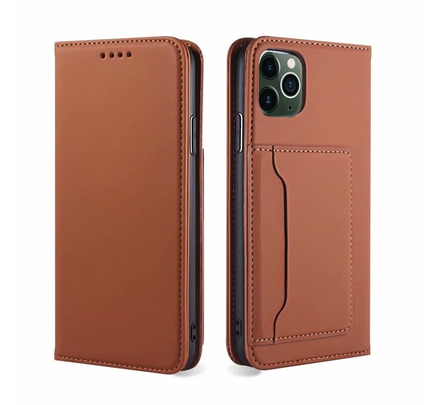 Samsung Galaxy S20 Ultra Book Case Hoesje met Magnetische Sluiting - Kunstleer- Pasjeshouder - Samsung Galaxy S20 Ultra - Bruin kopen