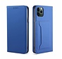 iPhone 12 hoesje - Bookcase - Pasjeshouder - Portemonnee - Kunstleer - Blauw kopen