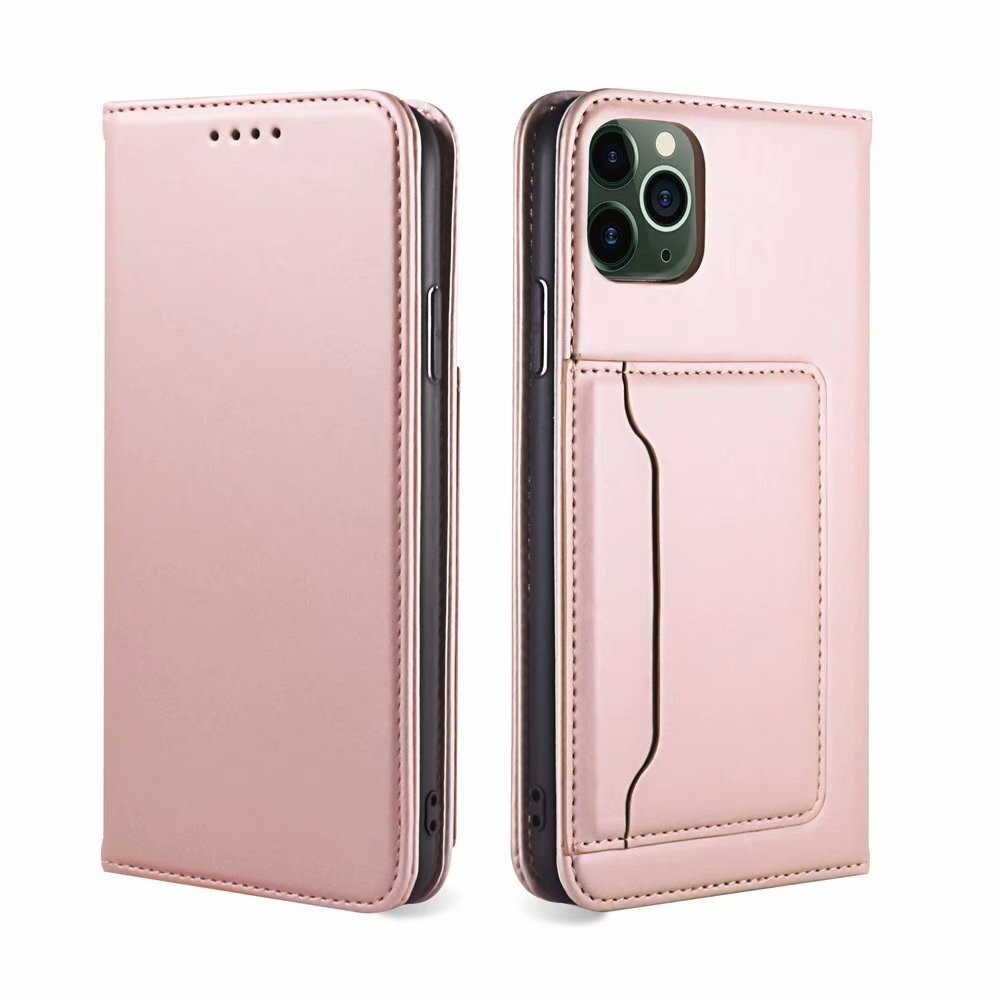 iPhone 7 hoesje - Bookcase - Pasjeshouder - Portemonnee - Kunstleer - Rose Goud afbeelding