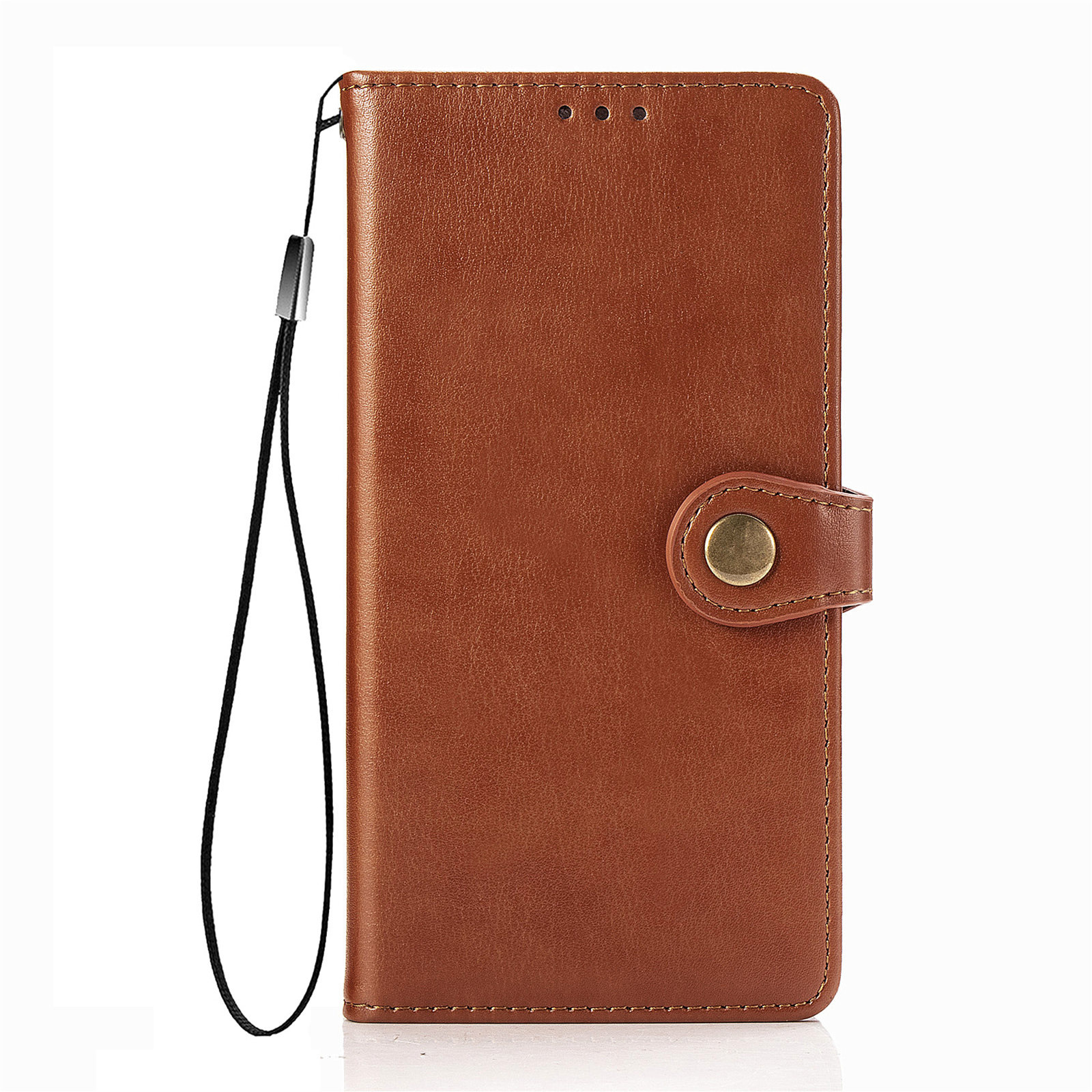 iPhone X hoesje - Bookcase - Pasjeshouder - Portemonnee - Kunstleer - Bruin afbeelding