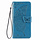 Samsung Galaxy A72 hoesje - Bookcase - Pasjeshouder - Portemonnee - Vlinderpatroon - Kunstleer - Blauw
