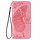 iPhone 12 hoesje - Bookcase - Pasjeshouder - Portemonnee - Vlinderpatroon - Kunstleer - Roze