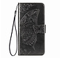 iPhone XS hoesje - Bookcase - Pasjeshouder - Portemonnee - Vlinderpatroon - Kunstleer - Zwart kopen
