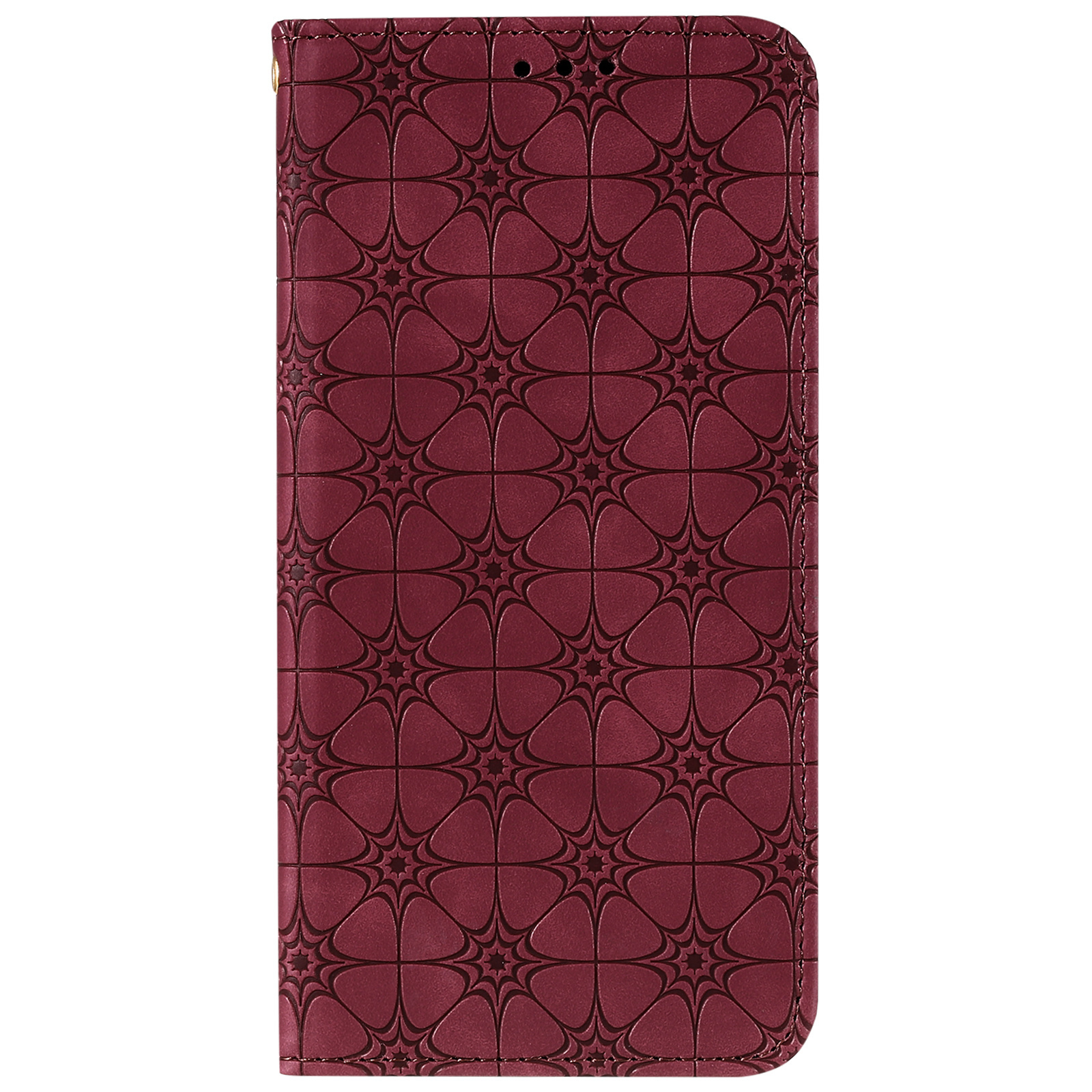 JVS Products Samsung Galaxy A72 hoesje - Bookcase - Pasjeshouder - Portemonnee - Bloemenpatroon - Kunstleer - Rood