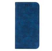 JVS Products Samsung Galaxy A42 Book Case Hoesje met Patroon - Bloemenpatroon - PU Leer - Pasjeshouder - Samsung Galaxy A42 - Blauw