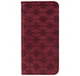 Samsung Galaxy A12 hoesje - Bookcase - Pasjeshouder - Portemonnee - Bloemenpatroon - Kunstleer - Rood kopen